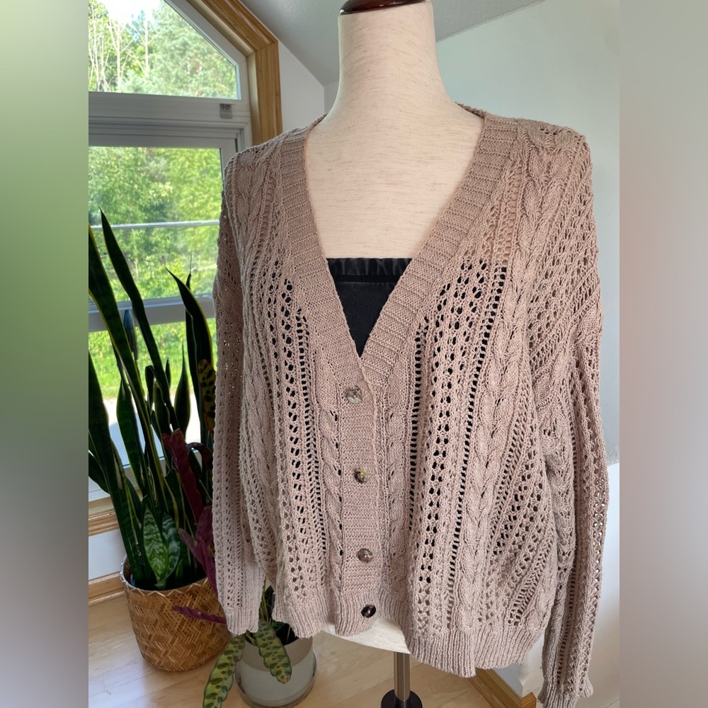 Altar’d State : Cable Knit Button Up Cardigan - Picture 2 of 8